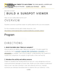 BUILD A SUNSPOT VIEWER OVERVIEW Program DIRECTIONS