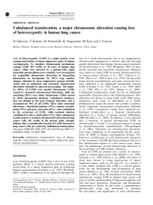 Unbalanced translocation, a major chromosome alteration