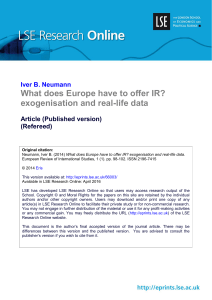 What does Europe have to offer IR? exogenisation and real