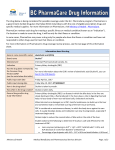B.C. PharmaCare Drug Information Sheet for drug generic name