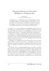 Liberative Elements in Therav綸a Buddhism in Thailand today