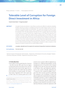 Tolerable Level of Corruption for Foreign Direct Investment in Africa