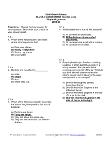 Sixth Grade Science