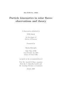 Particle kinematics in solar flares: observations - ETH E