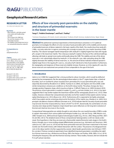 Effects of low-viscosity post-perovskite on the stability and structure