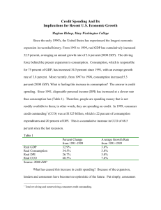 Credit Spending And Its Implications for Recent U.S. Economic Growth