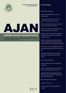 September-November, 2008 - Australian Journal of Advanced Nursing