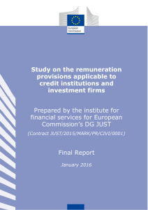 Study on the remuneration provisions applicable to credit institutions