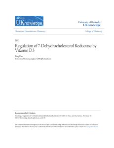 Regulation of 7-Dehydrocholesterol Reductase by Vitamin D3