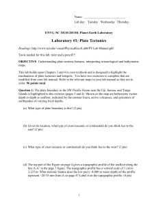 Lab 1 Plate Tectonics