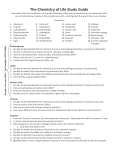 The Chemistry of Life Study Guide
