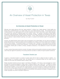 An Overview of Asset Protection in Texas, Amy P. Jetel