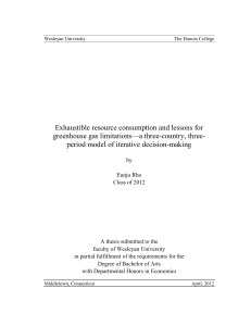 Exhaustible resource consumption and lessons for