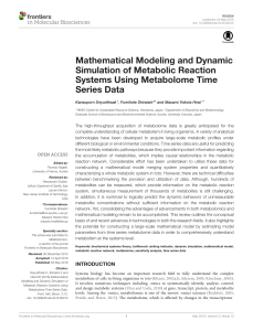 Mathematical Modeling and Dynamic Simulation of Metabolic