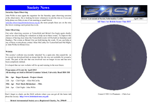Society News - Bristol Astronomical Society