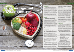 Dietary management of Dyslipidaemia