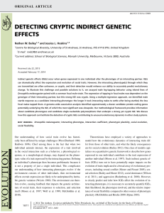 DETECTING CRYPTIC INDIRECT GENETIC EFFECTS