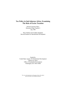 Tax Policy in Sub-Saharan Africa: Examining the Role of Excise