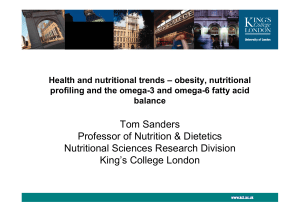 Obesity, Nutritional Profiling, Trans fatty acids and the Omega