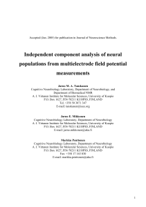 Independent component analysis of neural populations from