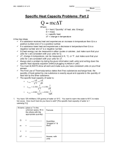 Q = mcAT - nnhsrasetti