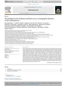 The geological cycle of plastics and their use as a stratigraphic