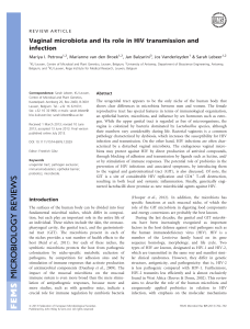 Vaginal microbiota and its role in HIV transmission and infection