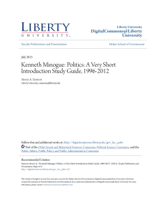 Kenneth Minogue: Politics - Digital Commons @ Liberty University
