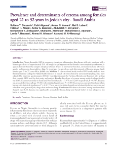 Prevalence and determinants of eczema among females aged 21 to