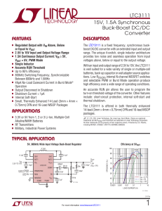 LTC3111 - 15V, 1.5A Synchronous Buck-Boost