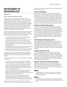 Department of Anthropology - Ithaca College Catalog 2016-2017