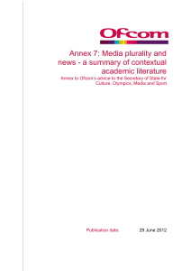 Annex 7: Media plurality and news - a summary of