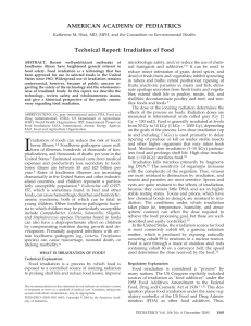 Technical Report: Irradiation of Food