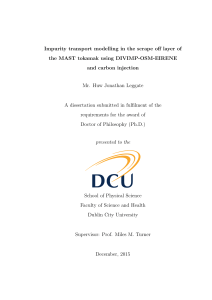 Impurity transport modelling in the scrape off layer - DORAS