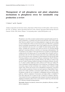 management of soil phosphorus and plant adaptation