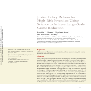 Justice policy reform for high-risk juveniles: Using