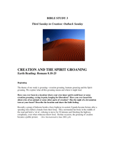 creation and the spirit groaning