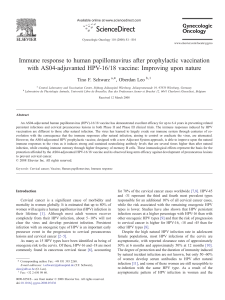 Immune response to human papillomavirus after