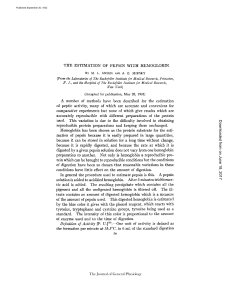 THE ESTIMATION OF PEPSIN WITH HEMOGLOBIN A number of