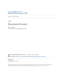 Monetarism Revisited - Research Showcase @ CMU