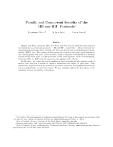 Parallel and Concurrent Security of the HB and HB Protocols