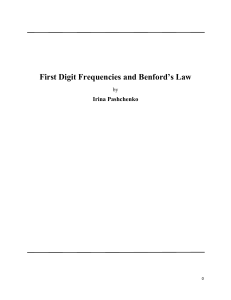 First Digit Frequencies and Benford`s Law