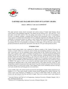 Earthquake Hazard Zonation of Eastern Arabia