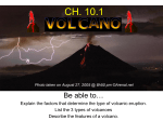 Ch 10.1 Volcano Notes