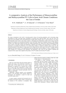 A comparative Analysis of the Performance of Monocrystalline and