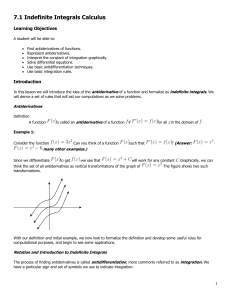 Indefinite Integrals Calculus