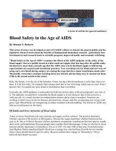 Blood Safety in the Age of AIDS - Federation of American Societies