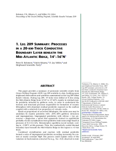 1. LEG 209 SUMMARY: PROCESSES IN A 20-KM