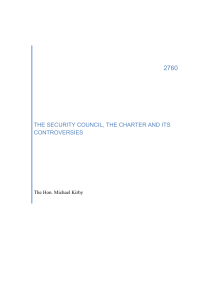 THE SECURITY COUNCIL THE CHARTER AND ITS