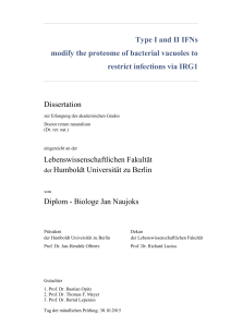 Type I and II IFNs modify the proteome of bacterial vacuoles to